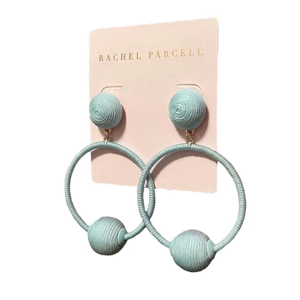💎2/$30💎 Rachel Parcell Threaded Blue Hoop Dangle Statement Earrings